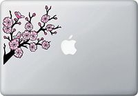 Yadda-Yadda Design Co. Stained Glass Cherry Blossom Branch - Sakura Branch - Vinyl Decal for Laptop | MacBook | Trackpad | Tablet - Copyright 2016 (5.5" w x 5.5" h)