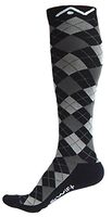 A-Swift Compression Socks Women & Men 20-30mmhg - Suits Nurses, Maternity Pregnancy - Below Knee High (Black Argyle, Large)