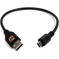 Tether Tools CU5401 1' ThetherPro USB 2.0 A Male to Mini-B 5 Pin Cable, Black