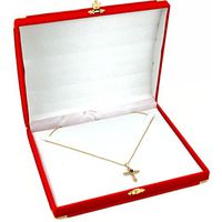 Red Velour Necklace Jewelry Gift Box Showcase Display Kit 6 Pcs
