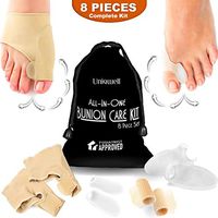 Bunion Corrector and Bunion Relief Kit - All in 1 Orthopedic Bunion Correctors Set - Includes: Splint Sleeve Socks & Pads Cushions, for Big Toe & Pinky/Tailors Bunions - Brace Fits Women & Mens Shoes