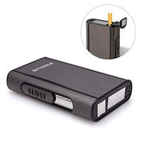 ZHome Aluminum Pocket Cigarette Case Automatic Ejection Holder Metal Tobacco Storage Box Black