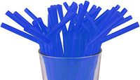 Made in USA Pack of 250 Blue Flexible (8.25" X 0.23") Unwrapped Plastic Drinking Straws (FDA-approved, Non-toxic, BPA-free)