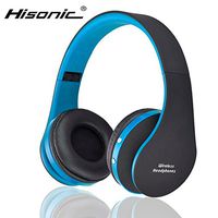 Hisonic HS8252 Foldable Wireless Stereo Bluetooth Headphones with Microphone (Blue and Black)