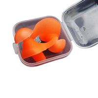 New Professional Swimming Earplugs for Waterproof Silicone Upgraded Design Silicone Swimming Earplugs, 5 Pairs Waterproof Reusable Ear Plugs for Swimming,Orange