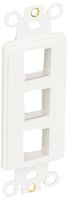 Morris 88116 Decorative DataComm Frame for Keystone Jack and Modular Inserts, 3 Ports, White