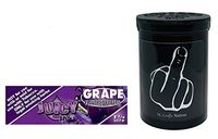 Herb Airtight Container Fresh Kettle with Juicy Jay's Grape 1.25 Flavored Hemp Rolling Papers 1 Count DC Crafts Nation- Middle Finger