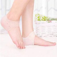 2 Pair/4pcs Gel Heel Protectors, Plantar Fasciitis Treatment, Heel spur Relief, Heel Foot Pain, Cracked Heel Treatment, Silicone Heel Cushion with Breathable Design (Clear)