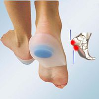 HuntGold 1 Pair White Unisex Soft Silicone Foot Heel Pad Relieve Heel Pain Shoe Insoles Foot Care(large)