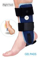 Velpeau Ankle Brace - Stirrup Ankle Splint - Adjustable Rigid Stabilizer for Sprains, Strains, Post-Op Cast Support and Injury Protection (Gel Pads, Large - Right Foot)