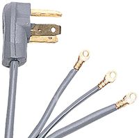 Certified Appliance Accessories 3-Wire Closed-Eyelet 40-Amp Range Cord, 6ft