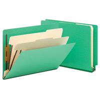 Smead End Tab Classification File Folder, 2 Dividers, 2" Expansion, Letter Size, Green, 10 per Box (26837)