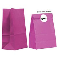 40CT Biodegradable, Food Safe Ink & Paper, Premium Quality Paper (Thicker), Paper Bag, Kraft Paper Sack, Goody Bags, Treat Sacks, Perfect for Party Filled with Small Favors (Medium, Magenta)