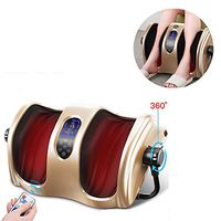 Foot Massager, Kneading Shiatsu Therapy Plantar Massage Heat Function for Foot and Calf Circulation Massage with Handheld Controller,Gold