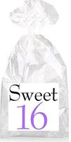 Sweet 16th Birthday Black and Purple Party Favor Bags with Ties - 12pack