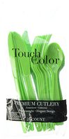 Creative Converting Touch of Color 288-Count Case Premium Plastic Assorted Cutlery, Citrus Green