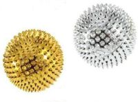 Health Magnetic Massage Ball Physical Therapy Hand Acupuncture Ball Massage (Silver and Golden)