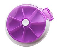 Meta-U Round Plastic 7 Days Rotating Pills Dispenser Box (Purple)