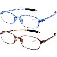 AQWANO 2 Pack Blue Light Blocking Computer Reading Glasses UV Protection Flexible TR90 Frame Lightweight Readers Glasses for Women Men +2.5