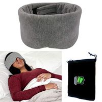 Plush 100% Handmade Gray Cotton Sleep Mask with Travel Pouch & Bonus Ear Plugs for Adults, Men & Women; Block Light and Sleep Deeply; Easy Closure for Perfect Fit; Excellent for yoga & Insomnia Relief