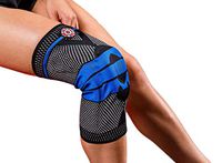 Old Bones Therapy Compression Knee Sleeve Support - Knee Brace for Sports, Running, Arthritis, ACL, MCL, Meniscus Tear, Joint Pain Relief and Injury Recovery (S, Black/Blue)