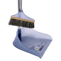 Hellofishly Comfortable Grip Duster and Broom Set Fashion Assistant,Long Handle Broom and Dustpan Set,Efficient Cleaning (Grey)