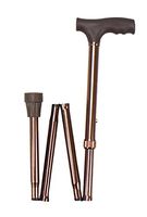 ObboMed® MW-1390 Travel Collapsible Lightweight Folding Adjustable Cane with Contoured Soft Grip and Non-Skid Rubber Tip for Arthritis, Elderly and Disabled, Bronze