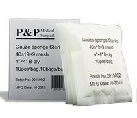 Gauze Surgical Sponges Cotton STERILE Non Woven 8-ply High Grade Quality 4"x4" Class I(a) All Purpose Pads Box of 800