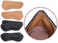 Leather Heel Grips Liner Cushions Inserts for Loose Shoes,Shoe Pads for Shoes Too Big, Improved Shoe Fit and Comfort,4 Pairs-0.28inch Thick(2Khaki+2Black)