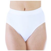 Women's White Smooth and Silky Seamless Full-Cut Incontinence Panties Large/XL (Single)