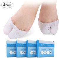 Metatarsal Pads, 4 Pairs Breathable Ball of Foot Cushions, Forefoot Soft Gel Cushioning, Foot Pain Relief Prevent Calluses Blisters for Men and Women (White, Closed Style)