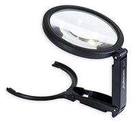 LUMAGNY: Jumbo 5 Inch Diameter, 2X Power LED Light Magnifier Lens With Folding Stand For Hands-Free Operation