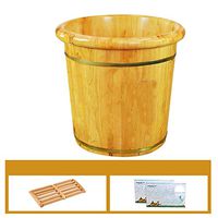 Tub Foot Bath, Cypress Wood Foot Bucket，Heightening Seamless Splicing,Household Insulation Steamed Foot Artifact，Foot Spa Wooden (Size : No Cover)
