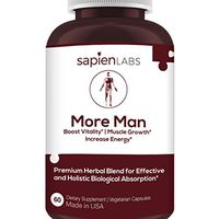 Testosterone Booster for Men - Made in USA - Horny Goat Weed, Shilajit, Maca Root - Build Muscle, Calm Anxiety, Improve Vitality - Premium, Holistic Herbal Blend by Sapien Labs