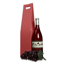 Red Pinstripe Wine Carry Box | Quantity: 20 | Width: 3 1/2"