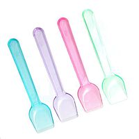 PEPPERLONELY Transparent Plastic Ice Cream Spoons,Frozen Yogurt, Plastic Disposable Tasting Spoons,Mix,3.75Inch,50 Count