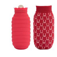 OBRlygeuaw Explosion Proof Tasteless Hot Water Bottle,Silicone high Density Water Injection Style for Pain Relief hot Compress and Heat Therapy-red 10.2x23.8cm(4x9inch)