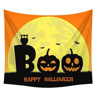 Bosji Wall Hanging Tapestry, Happy Halloween Decor Pumpkins Skull Tree Bat Printed Scary Tapestry, Art Home Garden Decoration (150x200cm)