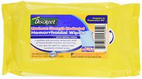 Discreet Medicated Hemorrhoidal Wipes with Witch Hazel, 48-Count