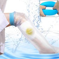 Waterproof Leg Cast Cover for Shower, Adult Long Leg Cast Shower Protector, Watertight Shower Bandage and Wound Protector for Broken Leg, Knee, Foot, Ankle Wound, Burns 100% Reusable