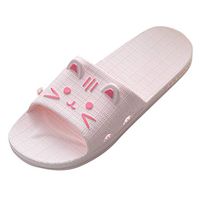 Women Shower Slippers Cat Ears Indoor Outdoor Pool Beach Bath Slides Sandals Non-Slip Cozy Home Shoes Pink