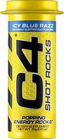 Cellucor C4 Shot Rocks, Pre Workout Energy Candy with Caffeine & beta Alanine, ICY Blue Razz, (Pack of 12)