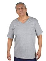 Shoulder Surgery Recovery & Rehab Shirt with Stick On Fasteners - V Neck Grey