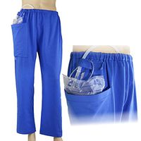 BIHIKI Incontinence Care Trousers Catheter Pants for Elderly/Ostomy Fistula Surgery Patient,Outing Pants,Heathy Care Clothes (Blue, XL)