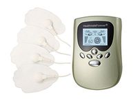 FDA Cleared Healthmateforever 8 Modes Two outputs Pain Relief Unit for Legs arms Shoulder Lower Back Pain Relief Device, Handheld Electronic Pulse Unit Device System, Electrotherapy Pain Management