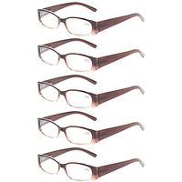 Reading Glasses 5 Pack Men Women Flexible Spring Hinge Readers Includes Sun Readers (5 Pack Gradient Brown, 1.25)