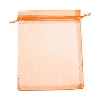 50 Pcs Organza Jewelry Gifts Drawable Box Wedding Gift Candy Mini Pouch Bag - Orange 9cm by 12cm Ameesi