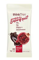 Protein & Superfruit Bars by thinkThin - On The Go, 10g Protein, 10g Fiber, Contains Omega 3 & Antioxidant, Gluten Free, GMO Free - Chocolate Pomegranate Cherry (9 Bars) - Package May Vary