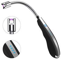 Sipoe Candle Lighter, Long Lighter Electric Arc Lighter Plasma Lighter USB Rechargeable Lighter - LED Battery Display, 360° Flexible Neck - Flameless Windproof Lighter for Camping Cooking Fireworks
