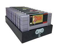 Collector Craft Black Game Organizer Compatible with Nintendo SNES Cartridge, Dust Cover, Cartridge Holder, Super Nintendo Entertainment System